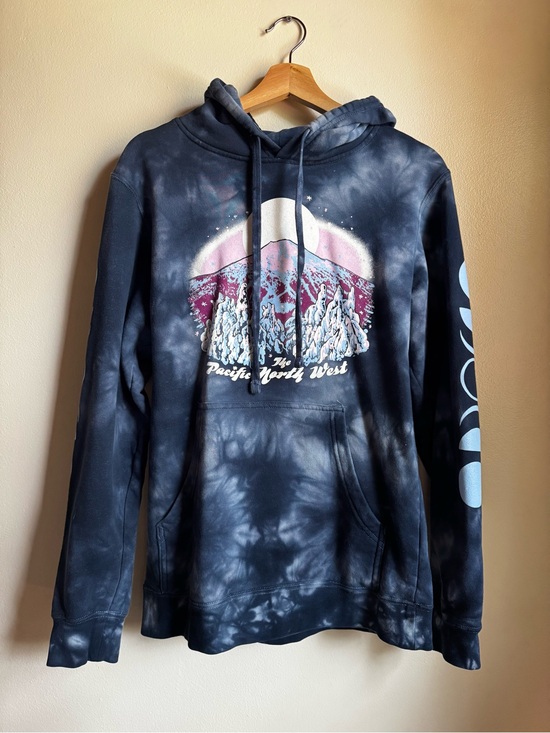 Rachel Pohl Tops - Rachel Pohl Art - Navy Tie-Dye - Mt. Bachelor Edition Hoodie